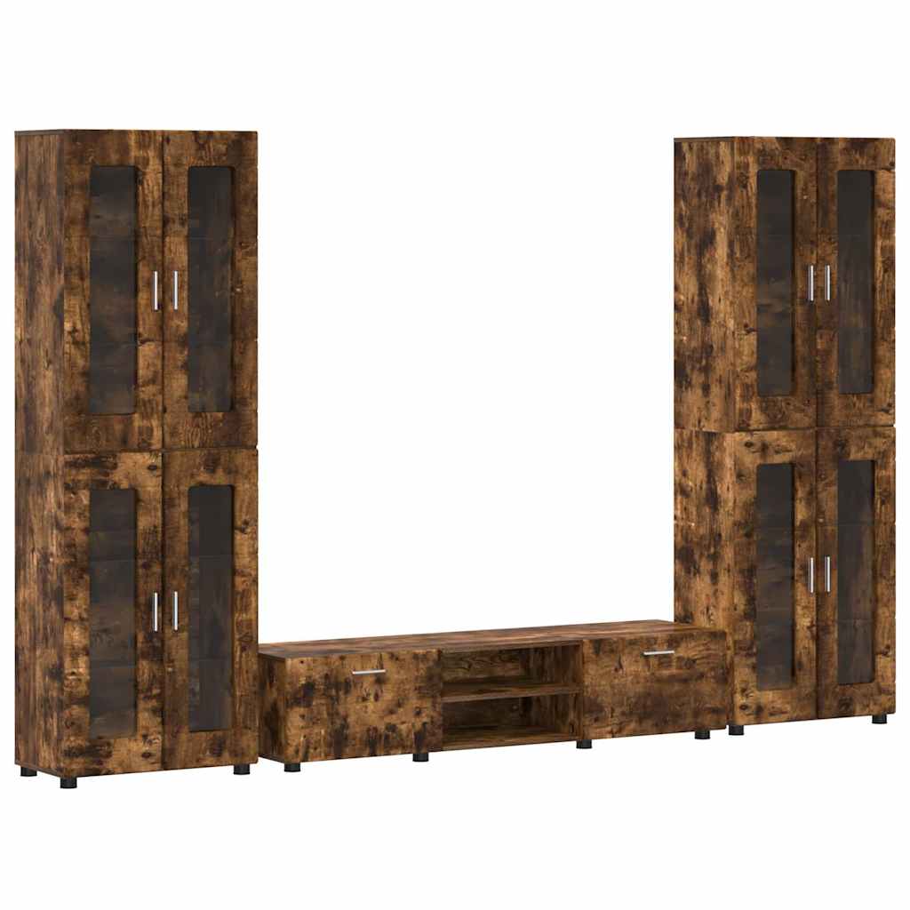 vidaXL TV-bänkset FLORIN 3 st 150 x 39 x 30 cm Rökt ek Konstruerat trä