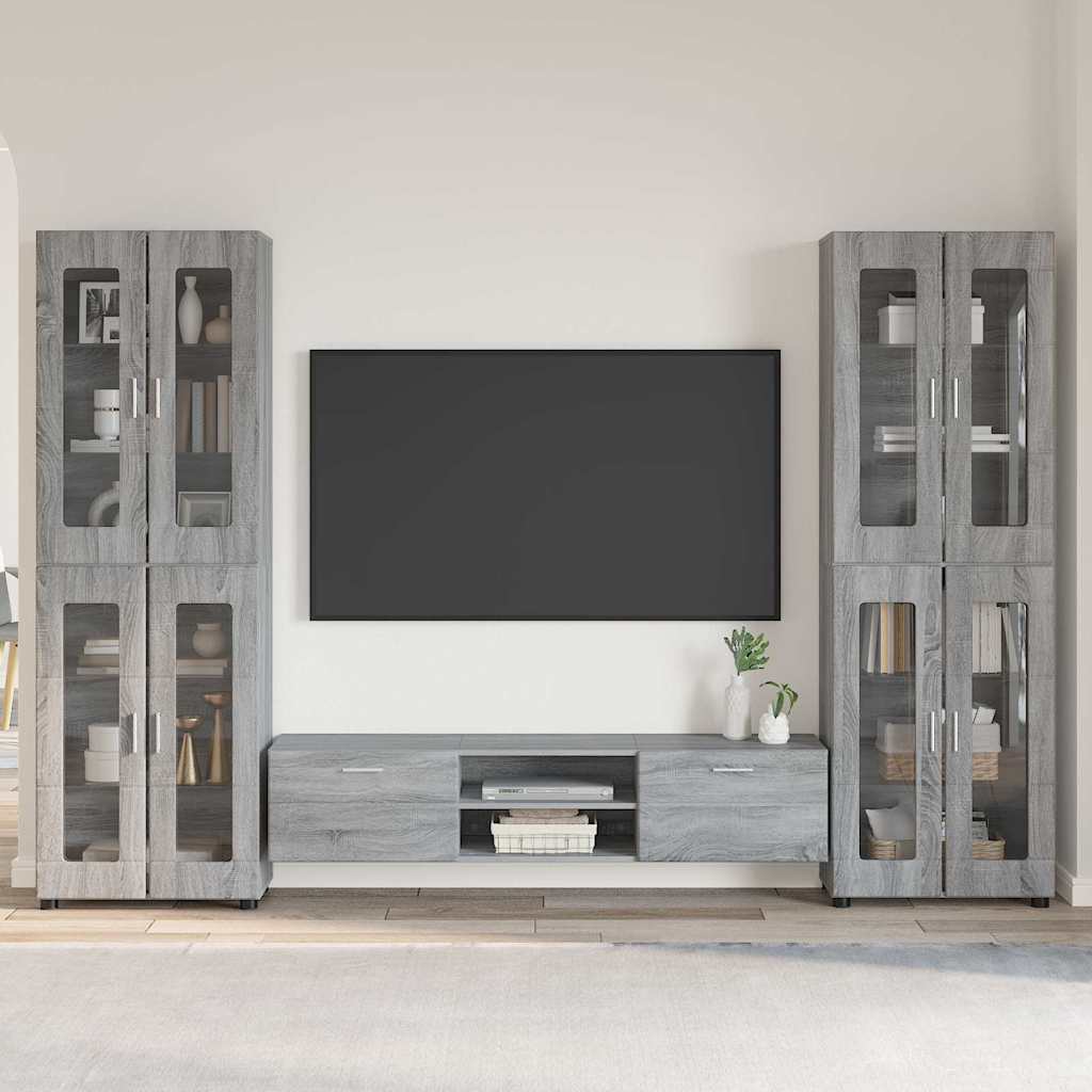 vidaXL TV-bänkset FLORIN 3 st 150 x 39 x 30 cm Grå Sonoma