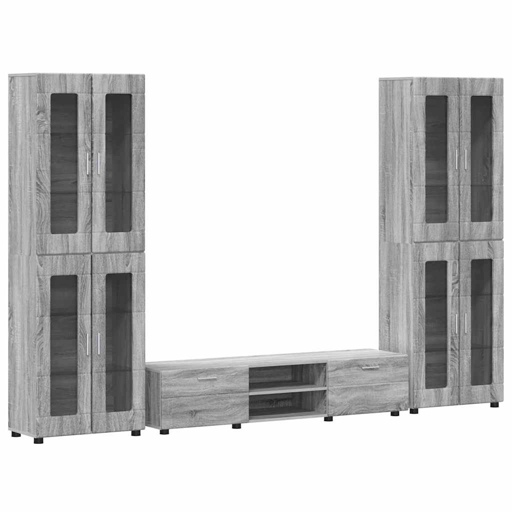 vidaXL TV-bänkset FLORIN 3 st 150 x 39 x 30 cm Grå Sonoma