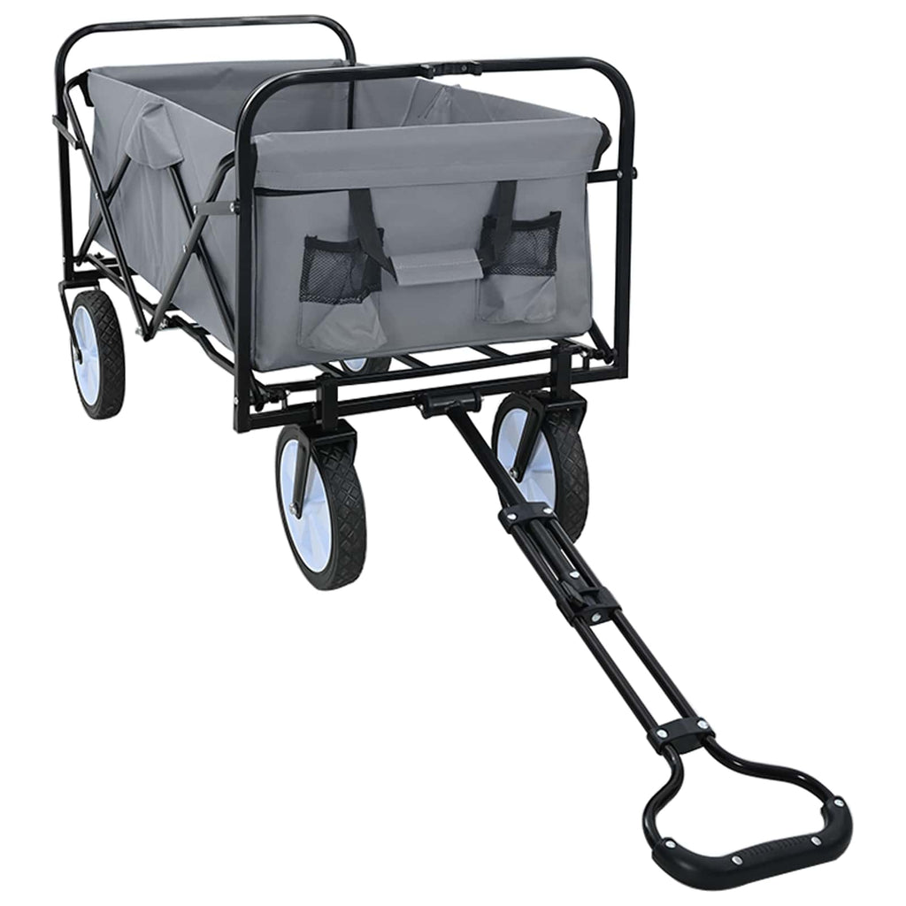 vidaXL Fällbar handvagn 94 x 53 x 99 cm Grå 200 kg Oxford tyg