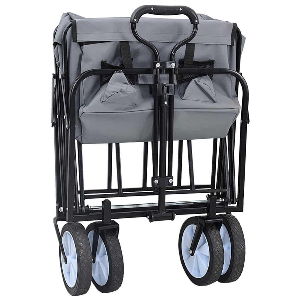 vidaXL Fällbar handvagn 94 x 53 x 99 cm Grå 200 kg Oxford tyg