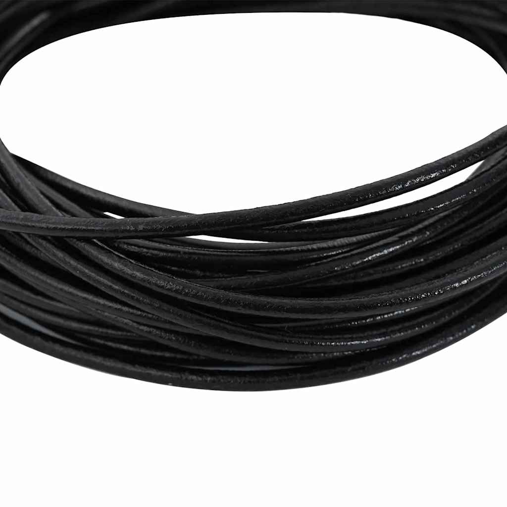 vidaXL Läder Snöre 1 Svart Ø3 mm x 5 m Skinn