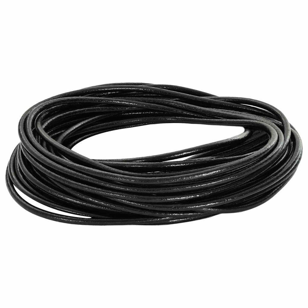 vidaXL Läder Snöre 1 Svart Ø3 mm x 5 m Skinn