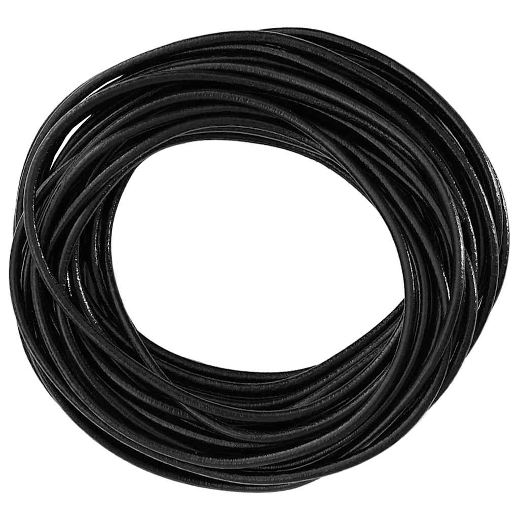 vidaXL Läder Snöre 1 Svart Ø3 mm x 5 m Skinn