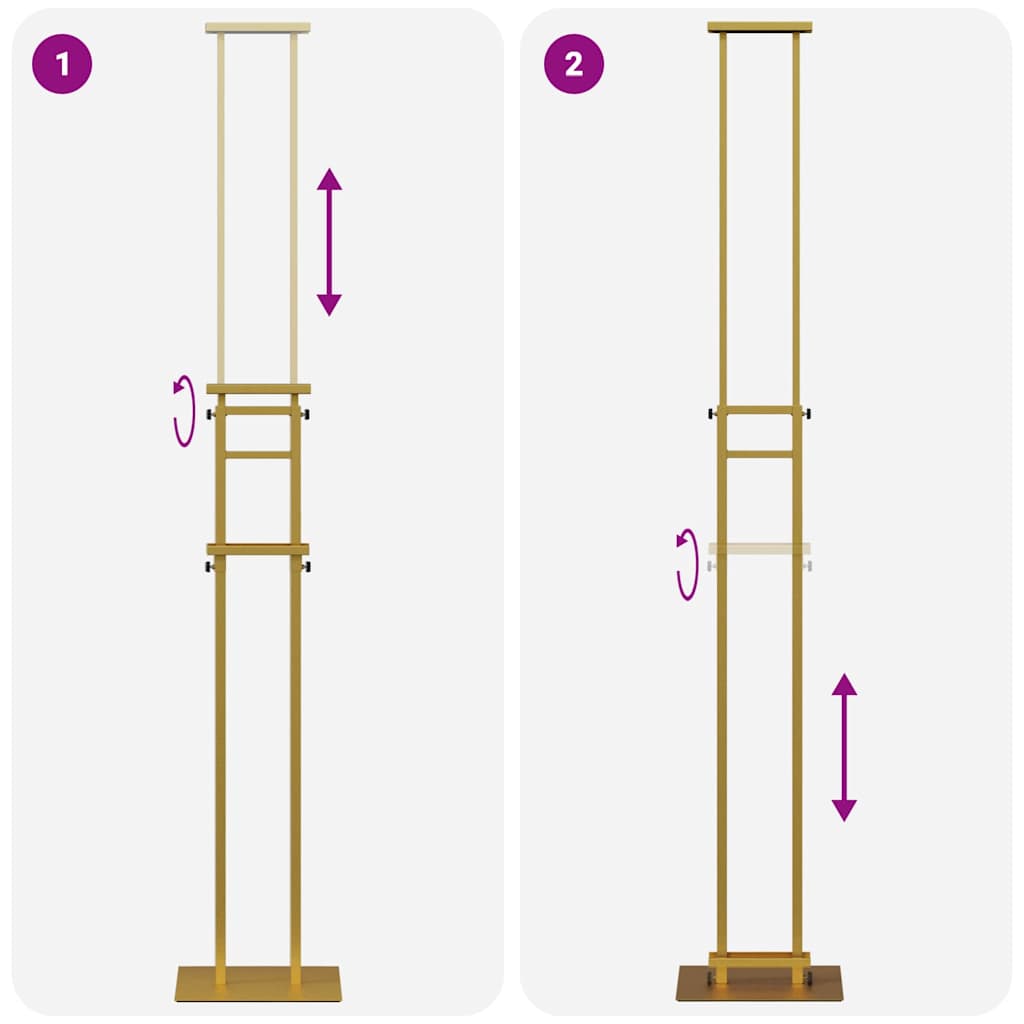 vidaXL Mässmontrar Guld 30 x 23,5 x 210 cm Stål