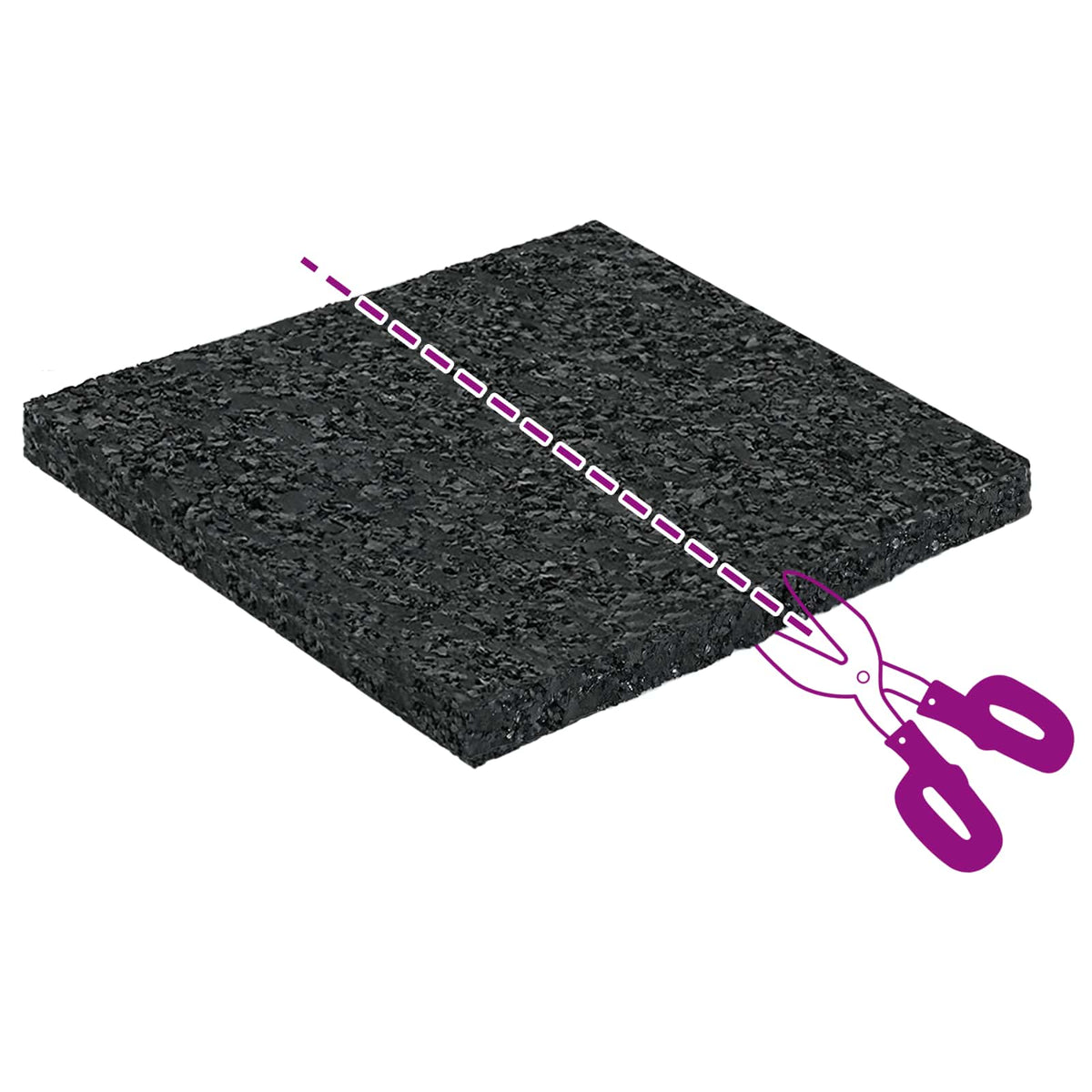vidaXL Gummigranulat uteplatsplatta Svart 9 x 9 x 0,6 cm Gummi