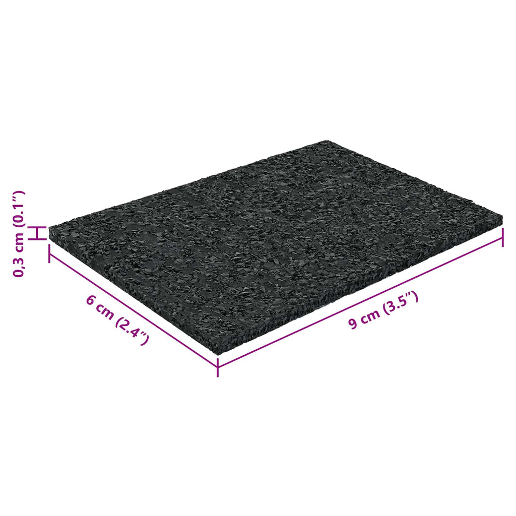 vidaXL Gummigranulat uteplatsplatta Svart 6 x 9 x 0,3 cm Gummi