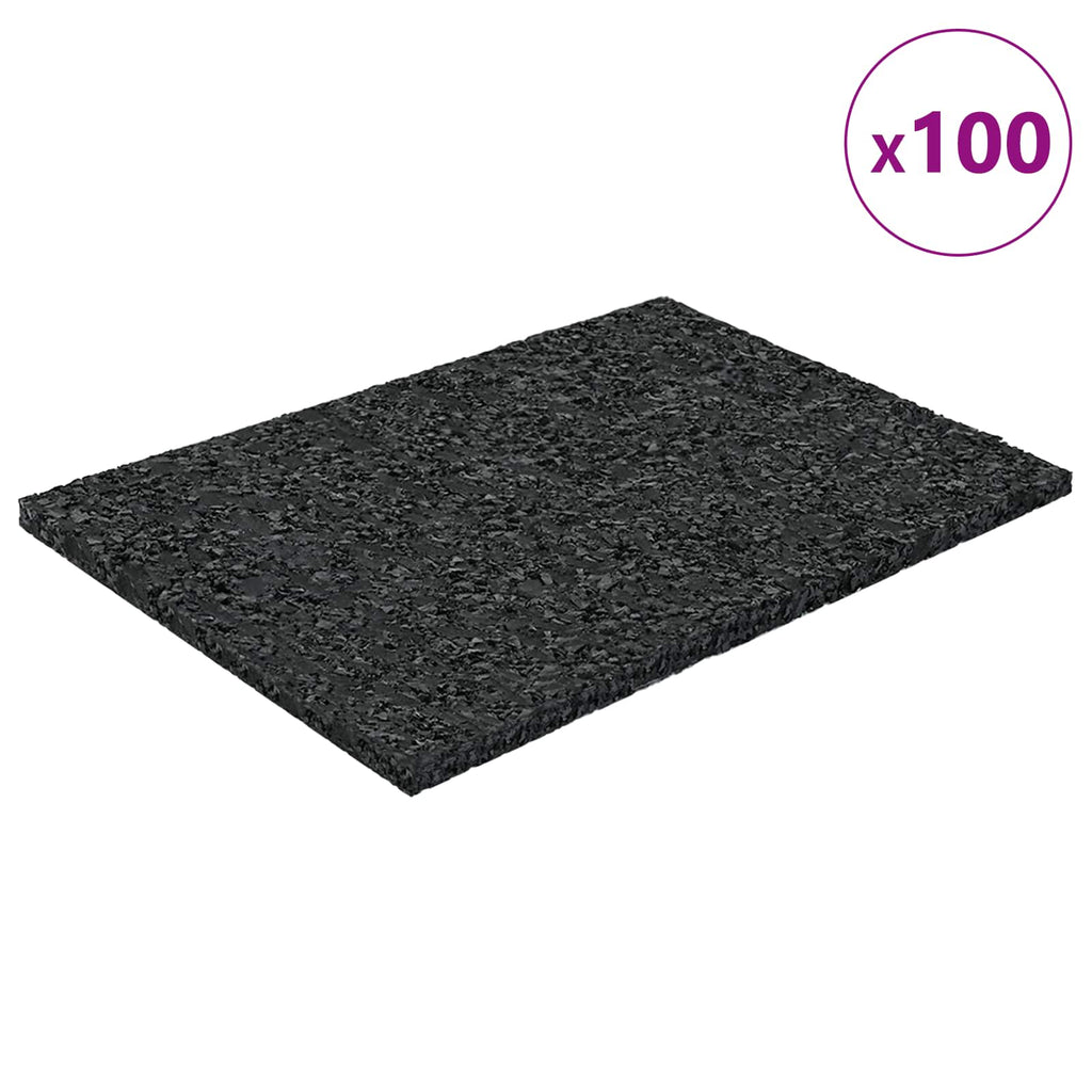 vidaXL Gummigranulat uteplatsplatta Svart 6 x 9 x 0,3 cm Gummi