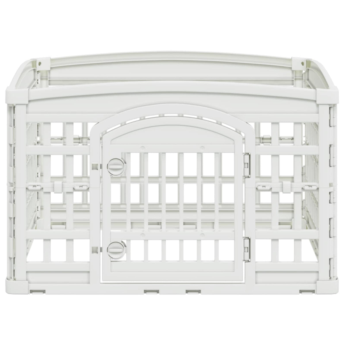 vidaXL 4-delad Hundlekhage 88 x 88 x 56 cm Plast Vit Hopfällbar