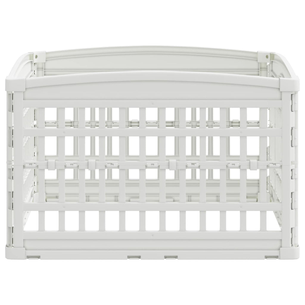 vidaXL 4-delad Hundlekhage 88 x 88 x 56 cm Plast Vit Hopfällbar