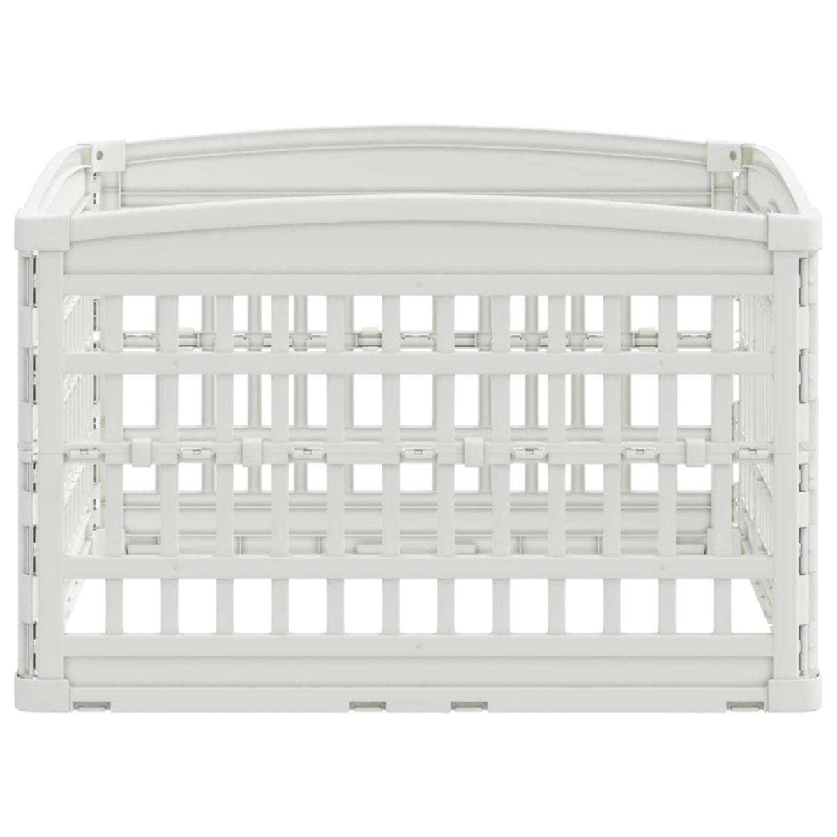 vidaXL 4-delad Hundlekhage 88 x 88 x 56 cm Plast Vit Hopfällbar