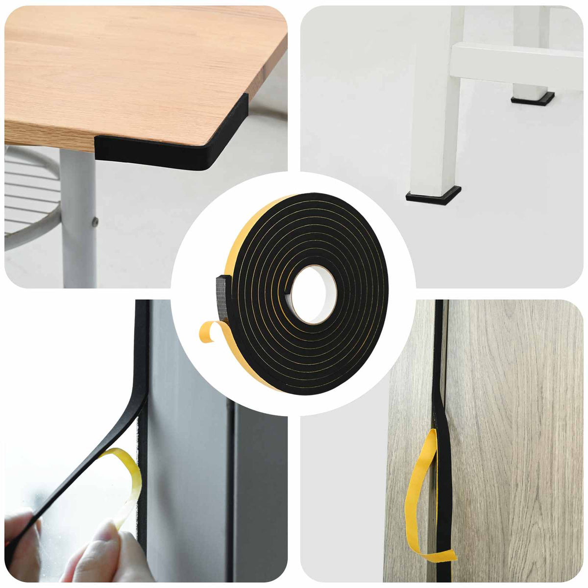 vidaXL Självhäftande skumtape 20 st Svart 15mm x 5m CR skum