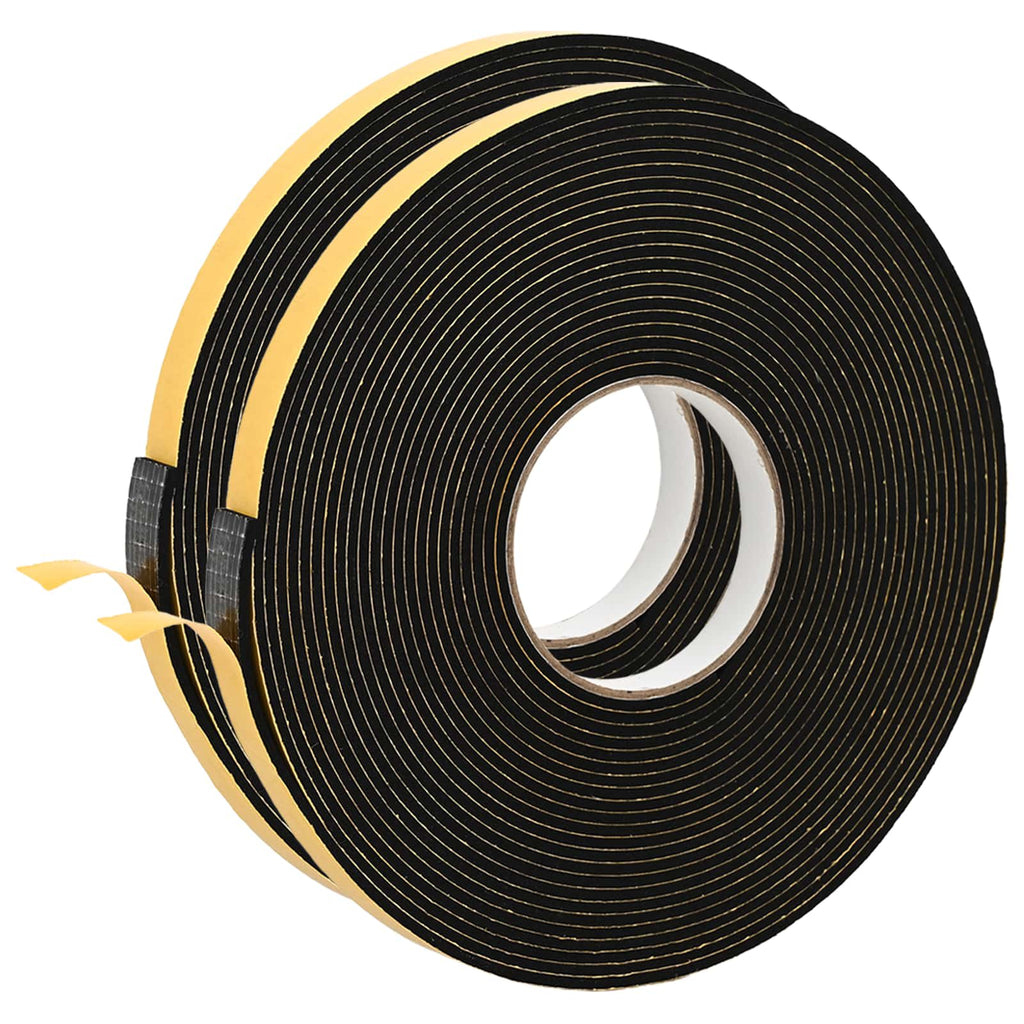 vidaXL Självhäftande skumtape 2 st Svart 20mm x 10m CR skum