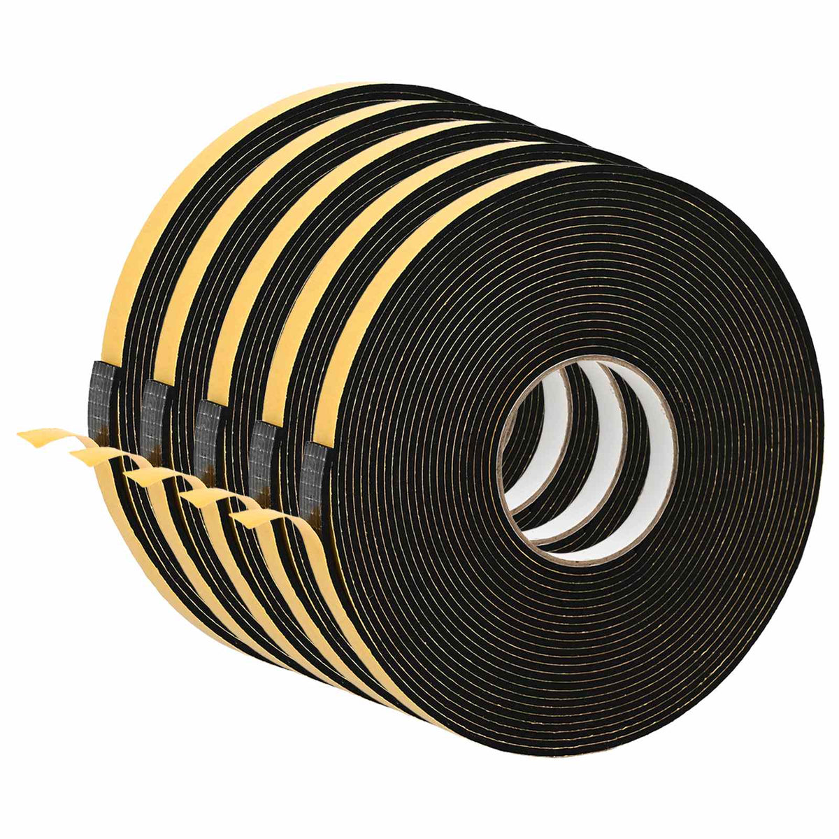 vidaXL Självhäftande skumtape 5 st Svart 20mm x 10m CR skum