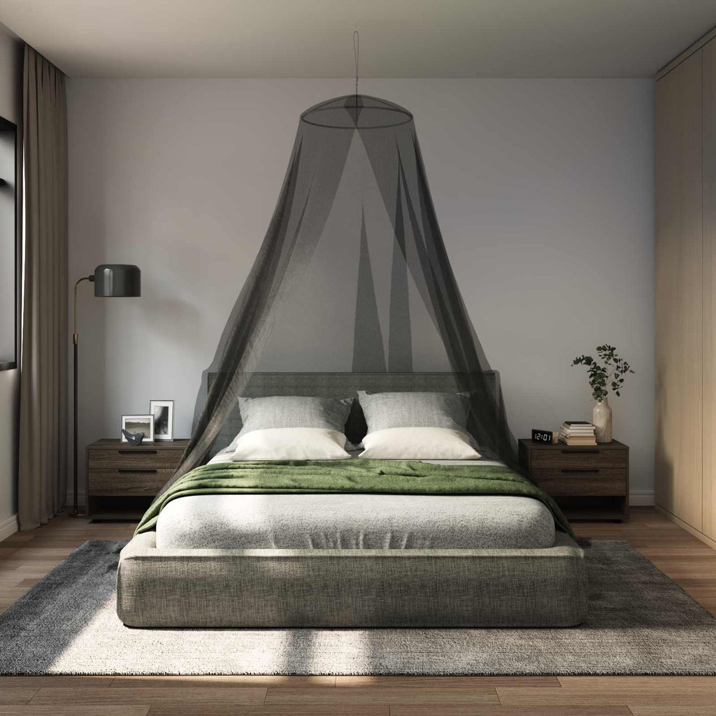 vidaXL Myggnät för säng 3 st 156 mesh Svart Ø56 x 220 cm Polyester