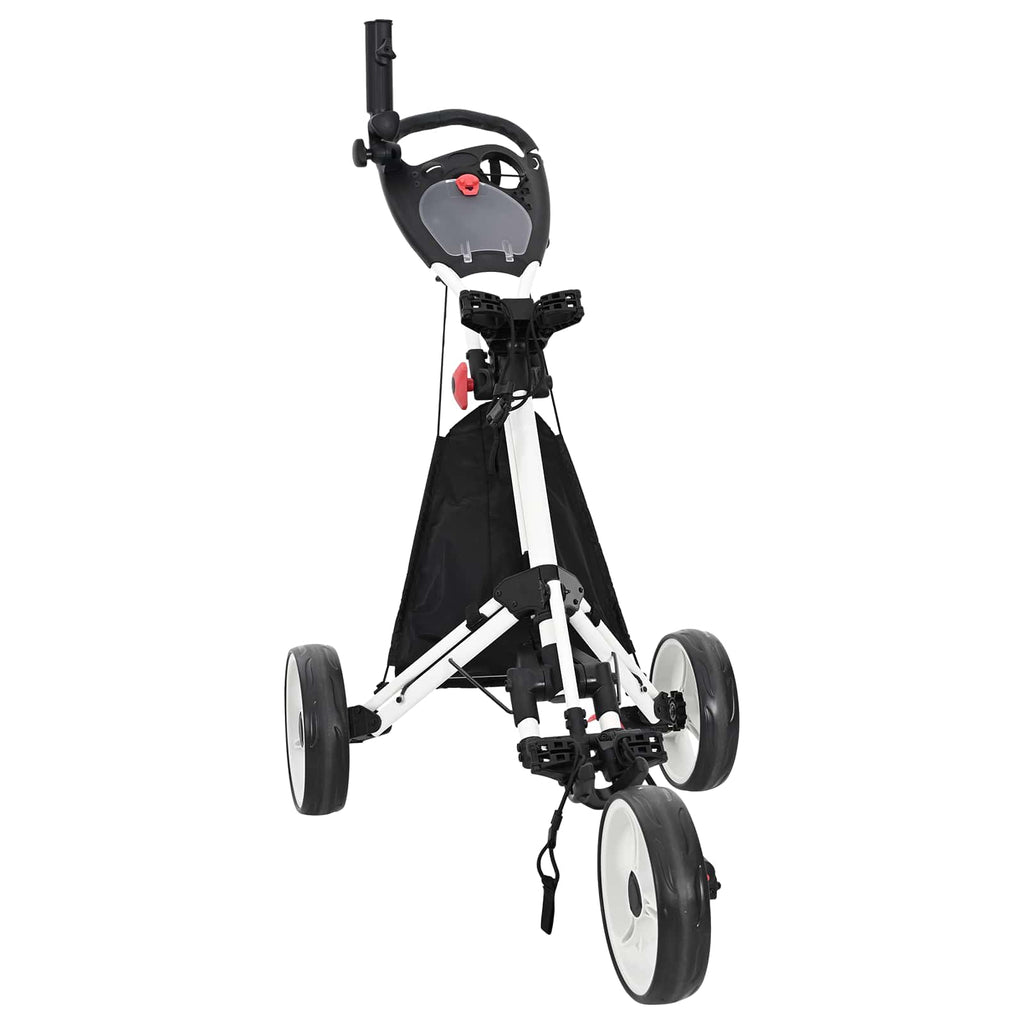 vidaXL Golfvagn Svart och Vitt Aluminium Hopfällbar