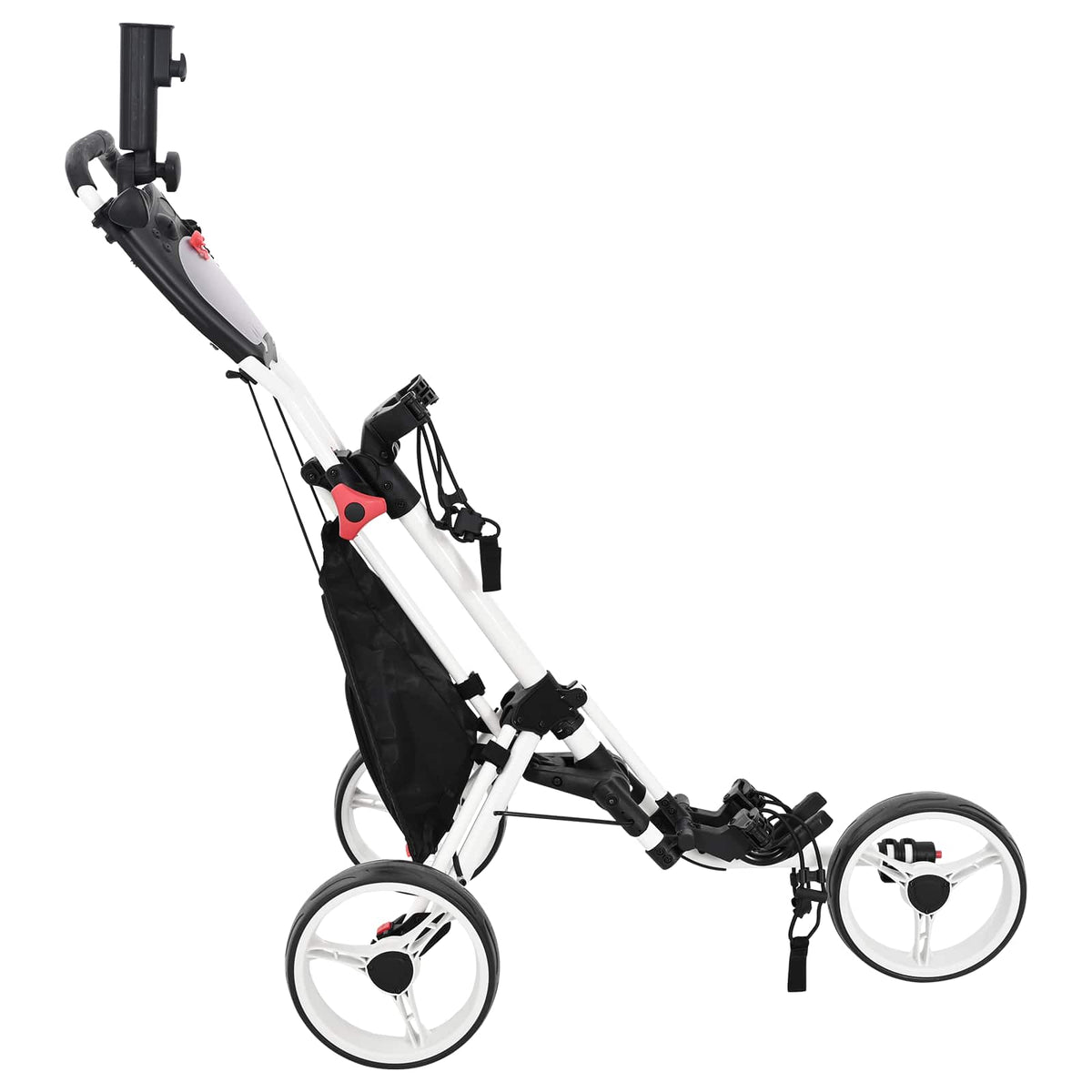 vidaXL Golfvagn Svart och Vitt Aluminium Hopfällbar