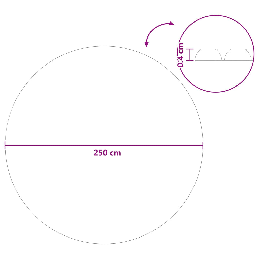 vidaXL Solar Pool Cover Tung Kvalitet 250 x 250 cm 0,2 mm Rund 0,2 mm