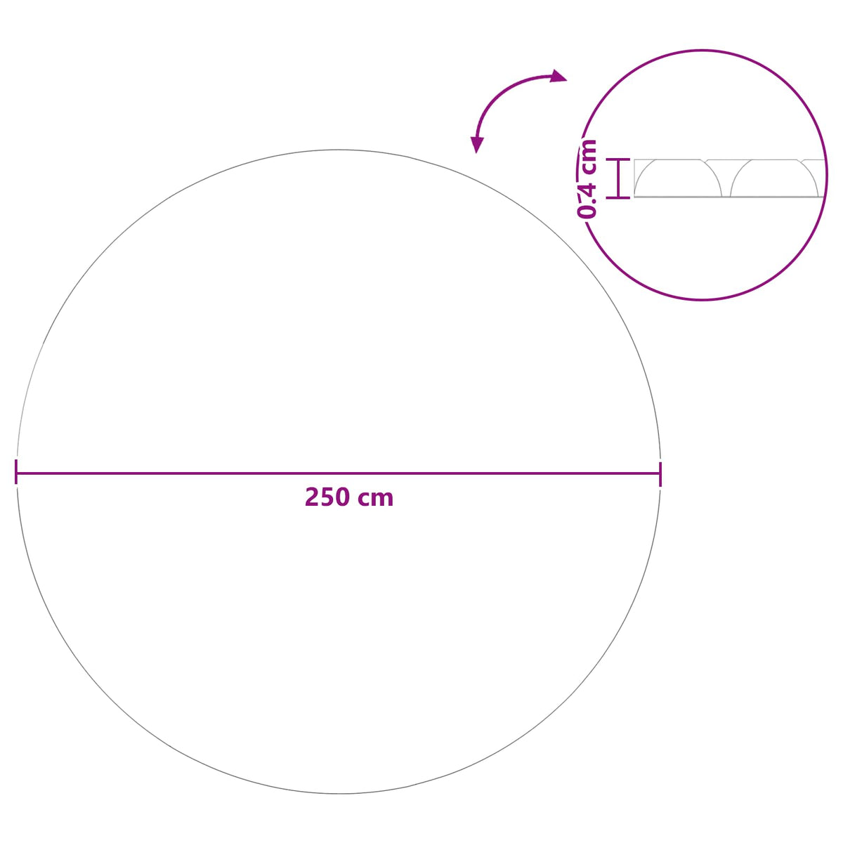 vidaXL Solar Pool Cover Tung Kvalitet 250 x 250 cm 0,2 mm Rund 0,2 mm