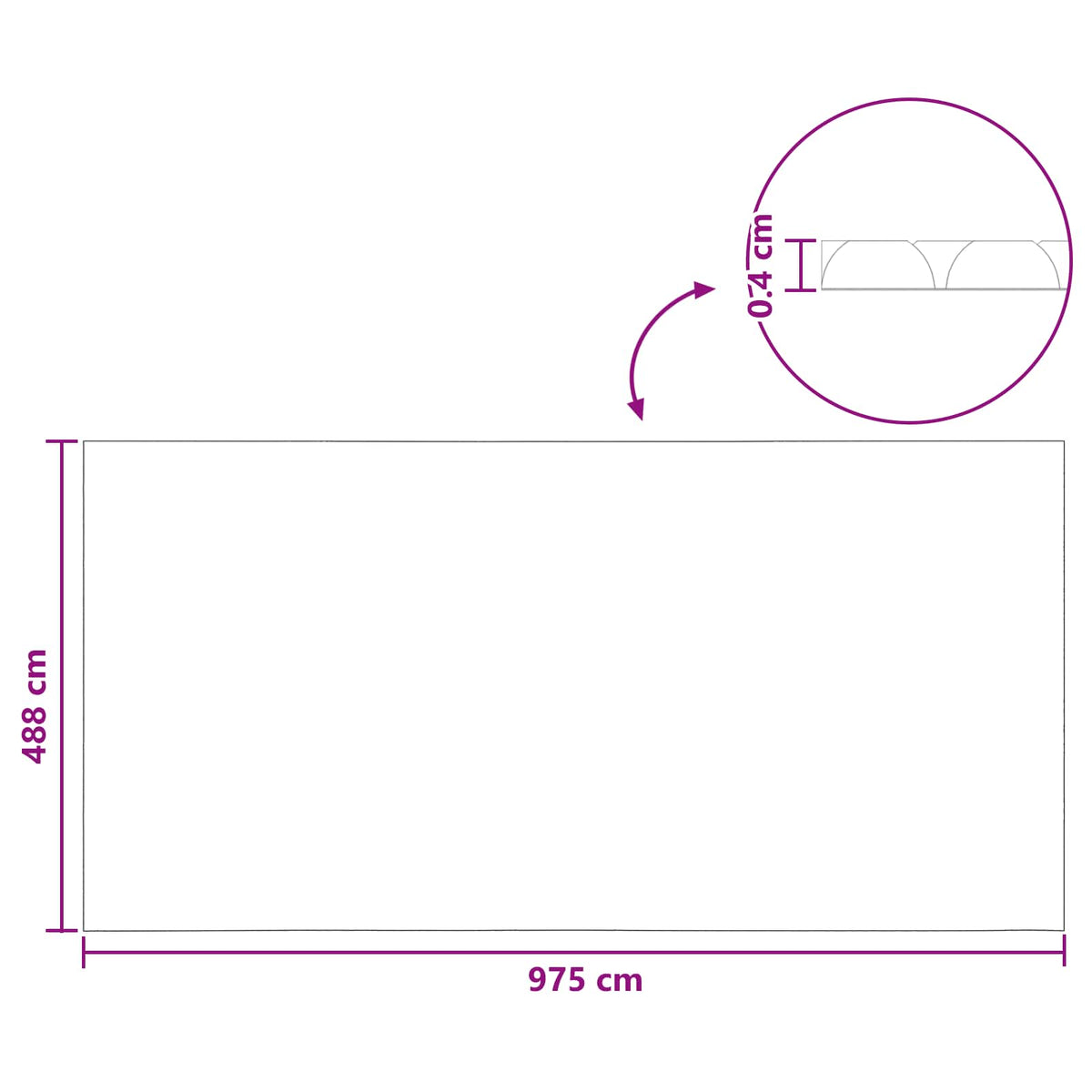 vidaXL Solar Pool Cover Tung Kvalitet 975 x 488 cm 0,2 mm Fyrkantig