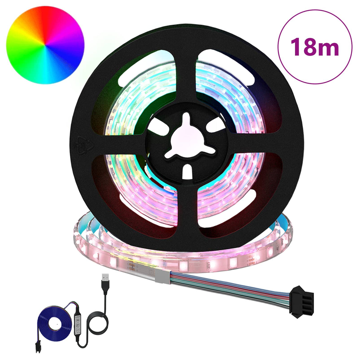 vidaXL LED Band 12 st Svart och Transparent Koppar och plast