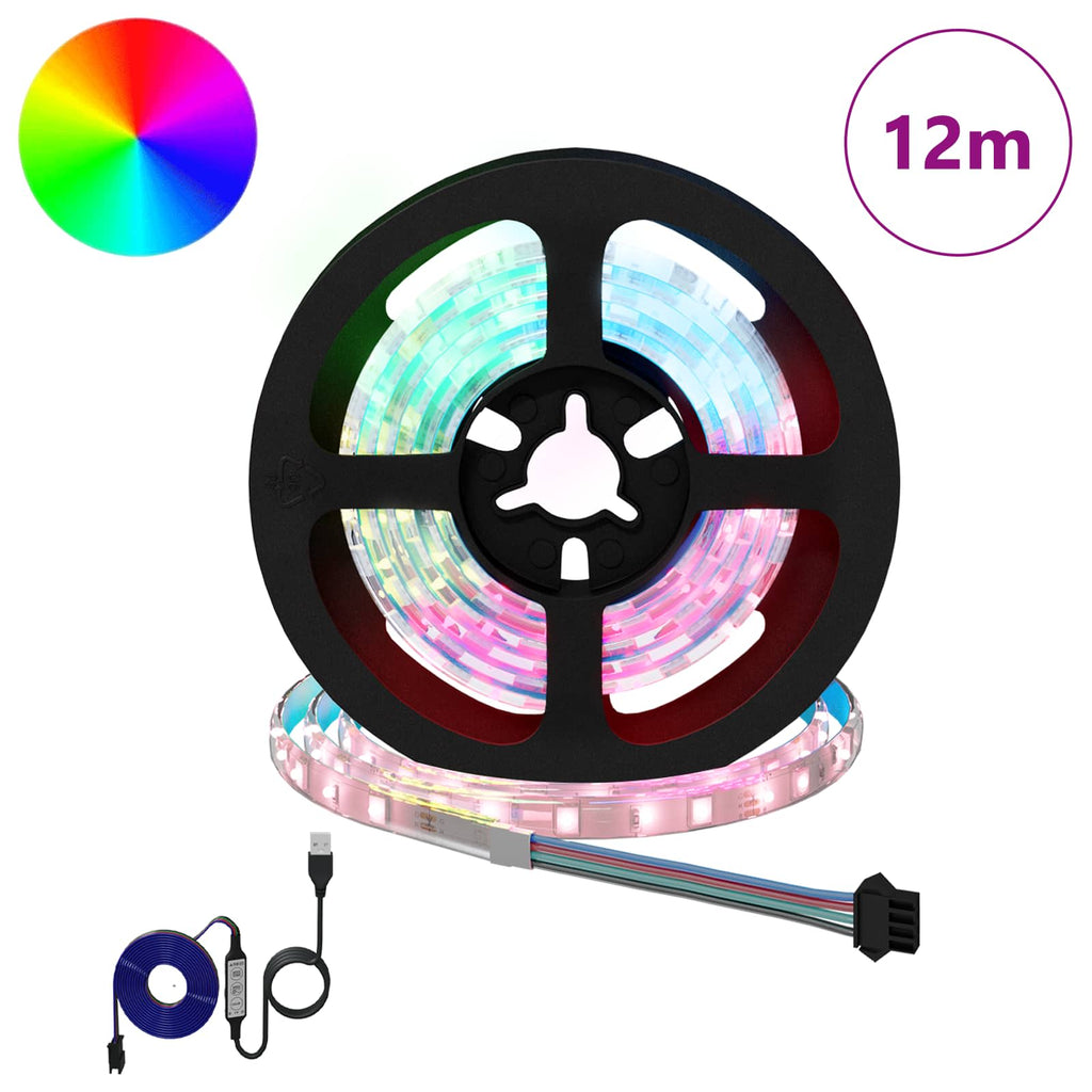 vidaXL LED Band 12 st Svart och Transparent Koppar och plast