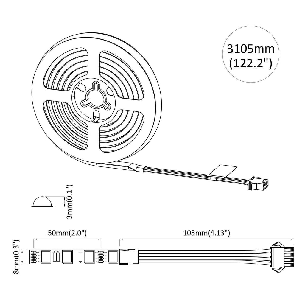 vidaXL LED Band 2 st Svart och Transparent Koppar och plast