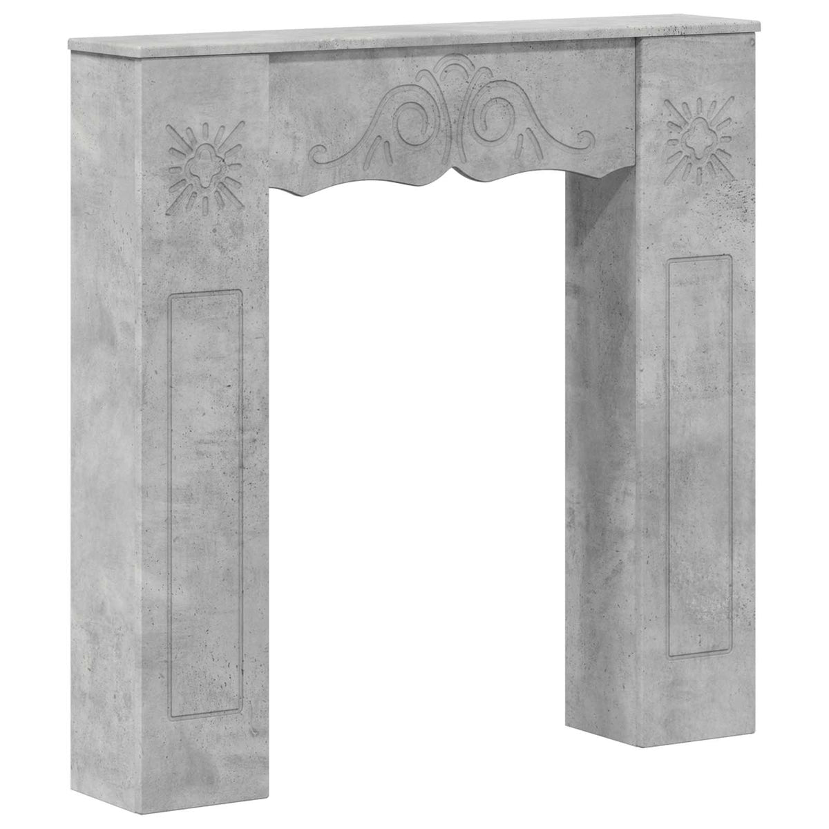 vidaXL Eldstadsram Betonggrå 102 x 20 x 102 cm Konstruerat trä