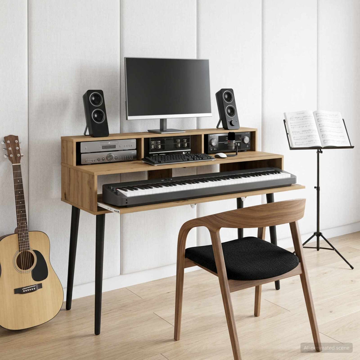 vidaXL Studio skrivbord Artisan-ek 110 x 42,5 x 36 cm Konstruerat trä