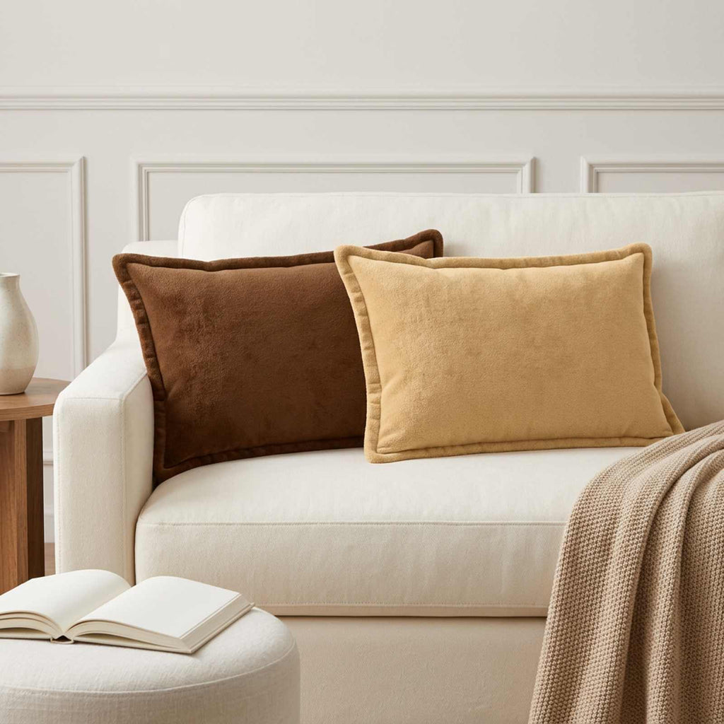 vidaXL Kasta Kudde 6 st HOUTEN Taupe 40 x 60 cm Flanell