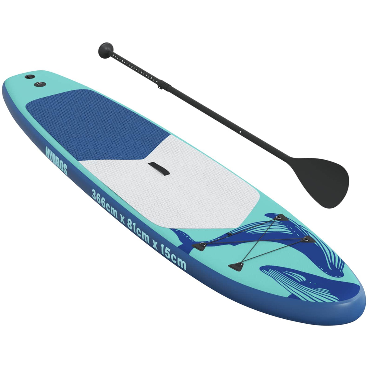 vidaXL Uppblåsbar Stand Up Paddle Board HYDROS 366 x 81 x 15 cm Turkos