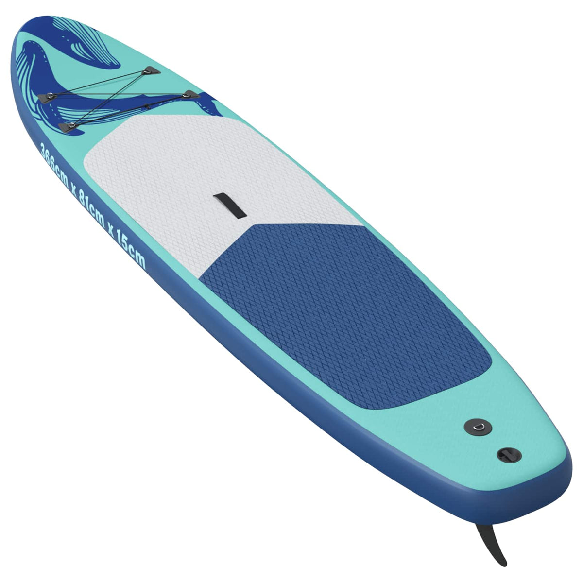 vidaXL Uppblåsbar Stand Up Paddle Board HYDROS 366 x 81 x 15 cm Turkos