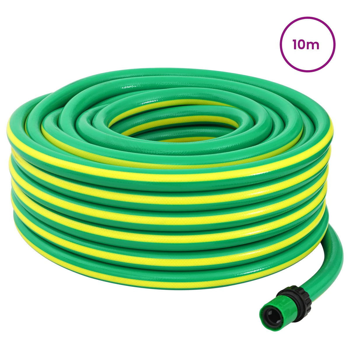 vidaXL Trädgårdsslang 5-lagers Grön och Gul 1/2'' 10 m PVC