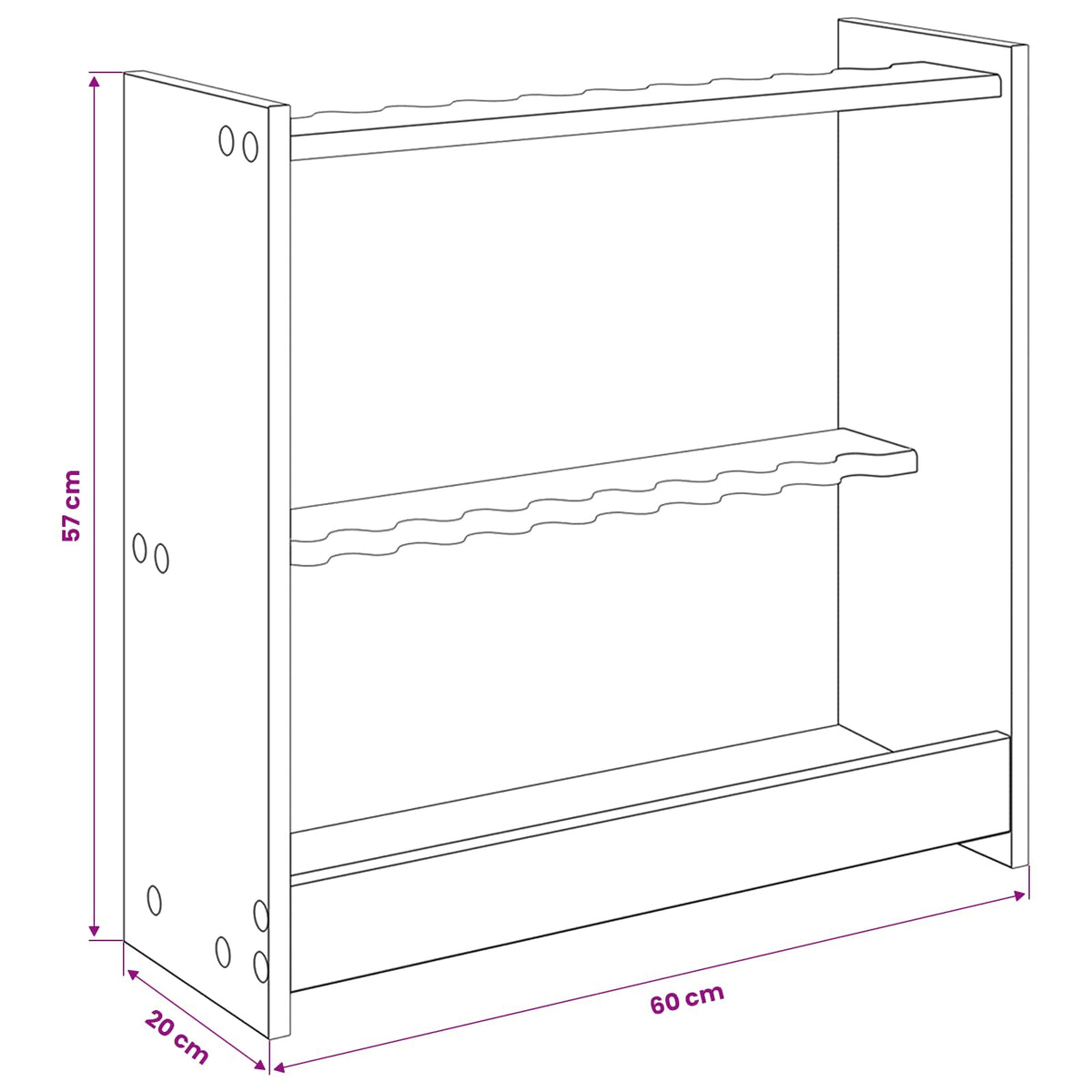 vidaXL Biljardköstång Konstruerat trä 60 x 20 x 57 cm Artisan-ek