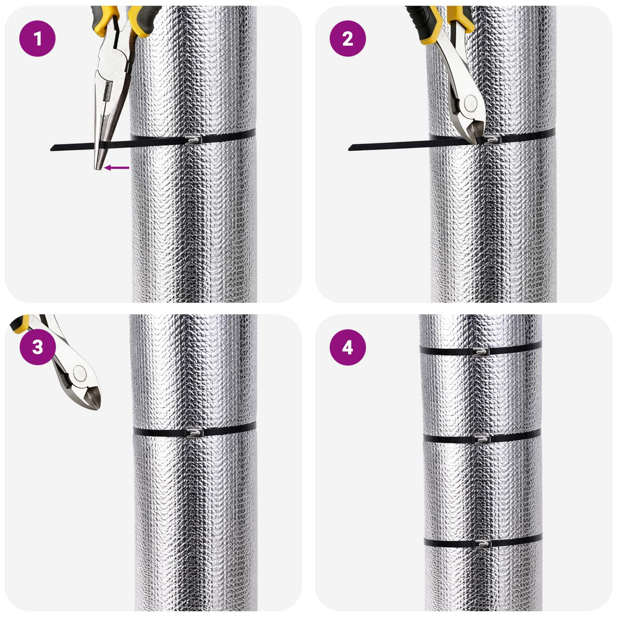 vidaXL Kabelbindare 250 st 7,9 x 400 mm Svart