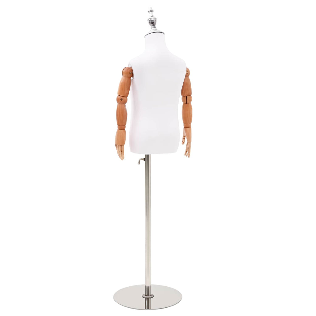 vidaXL Justerbar mannequin 120-150 cm med bas Unisex PP Vit 120-150 cm