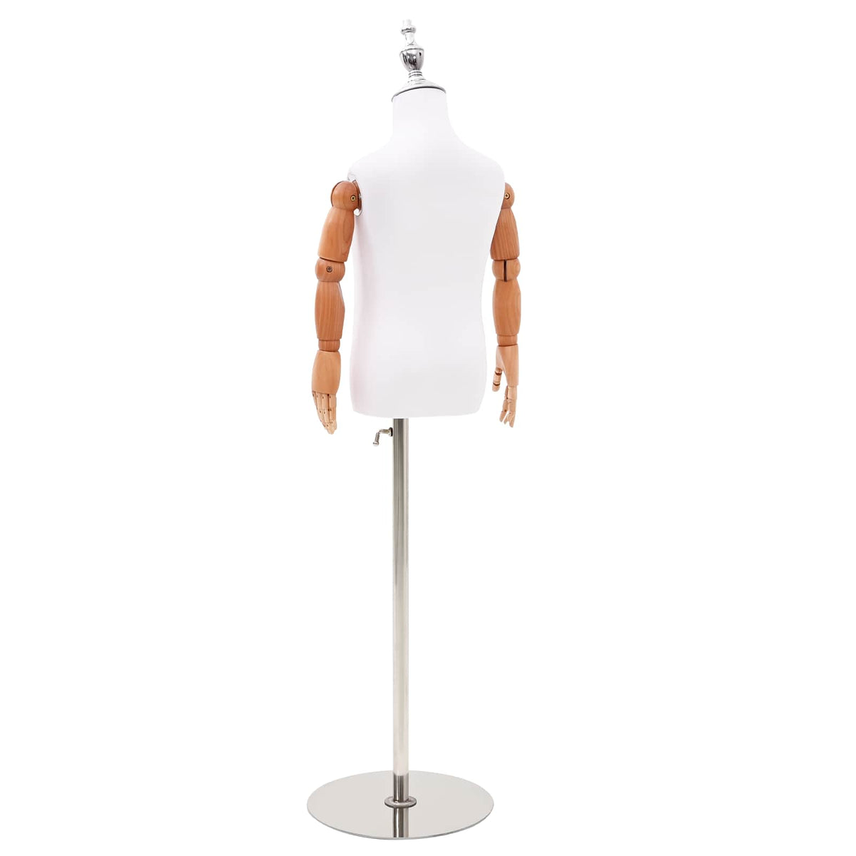 vidaXL Justerbar mannequin 120-150 cm med bas Unisex PP Vit 120-150 cm