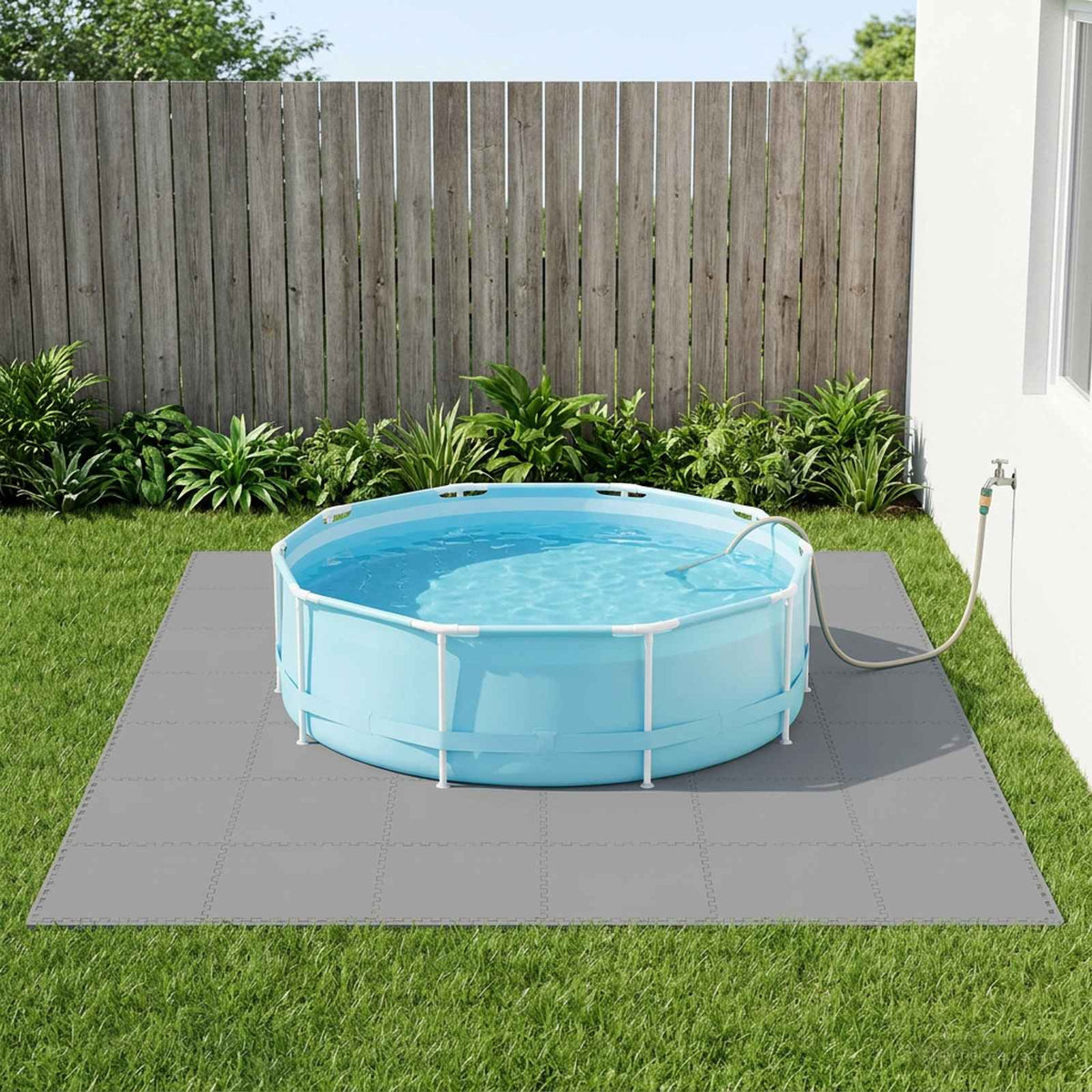 vidaXL Pool grundmatta 40 st Grå 14,4 m² EVA-skum