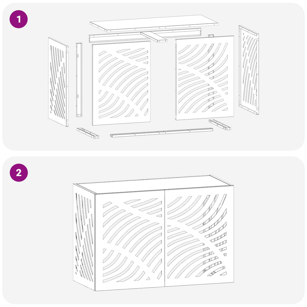 vidaXL Täckning för Luftkonditionering Rostig 90 x 40 x 60 cm