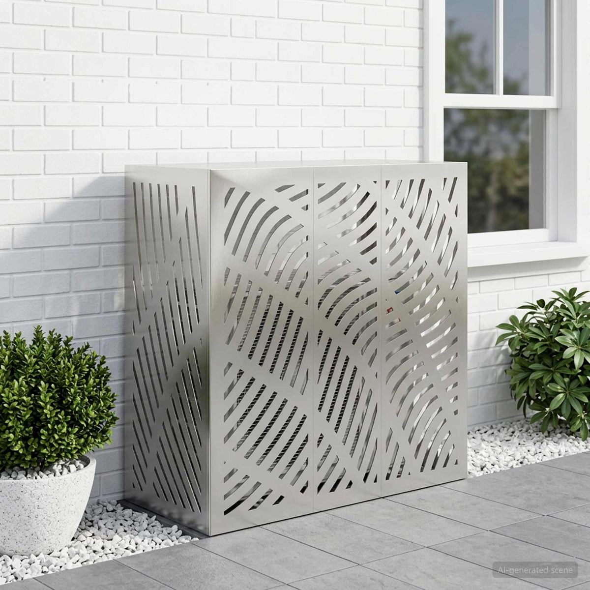 vidaXL Täckning för Luftkonditionering Silver 110 x 50 x 105 cm