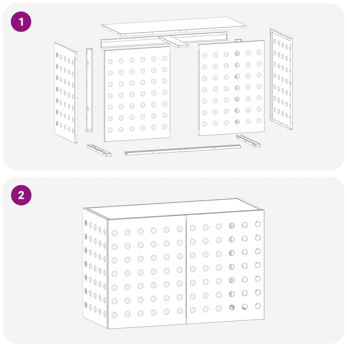 vidaXL Täckning för Luftkonditionering Vit 90 x 40 x 60 cm Stål