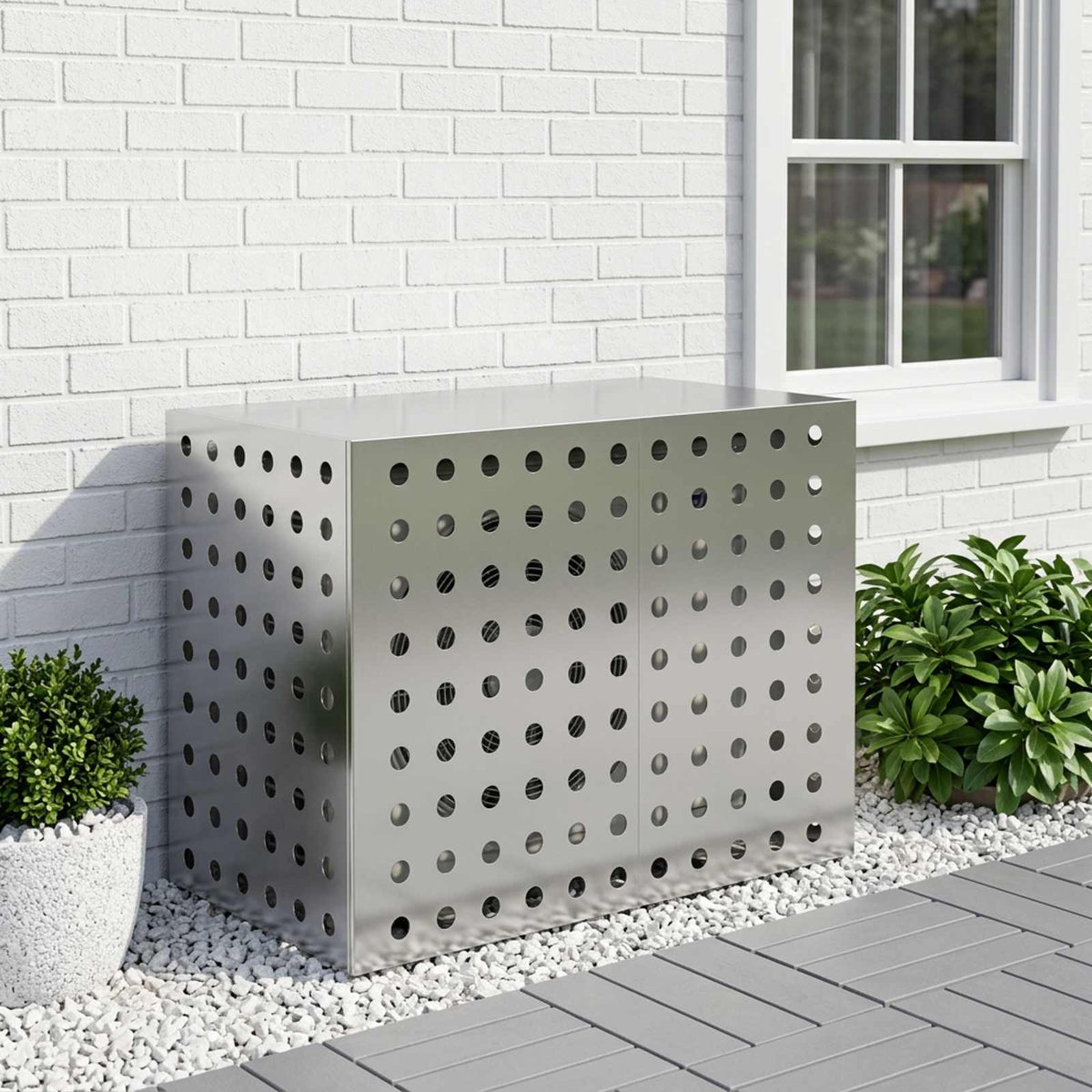 vidaXL Täckning för Luftkonditionering Silver 100 x 50 x 70 cm