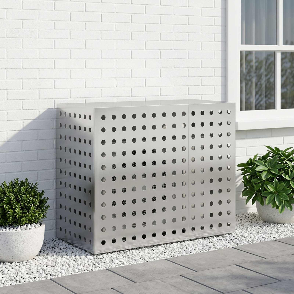 vidaXL Täckning för Luftkonditionering Silver 110 x 50 x 80 cm