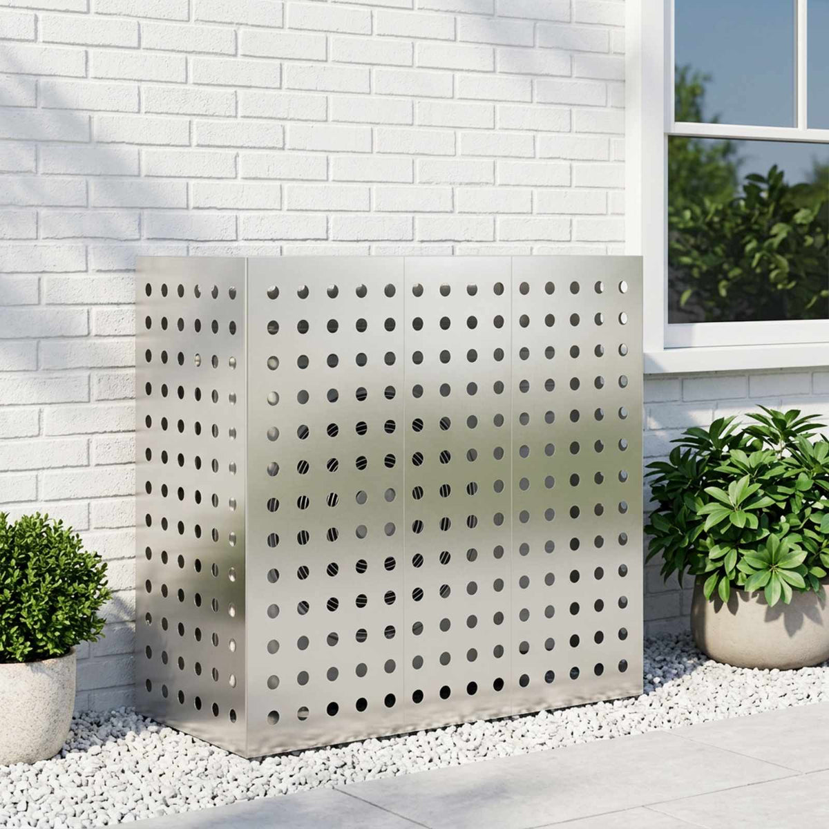 vidaXL Täckning för Luftkonditionering Silver 110 x 50 x 105 cm