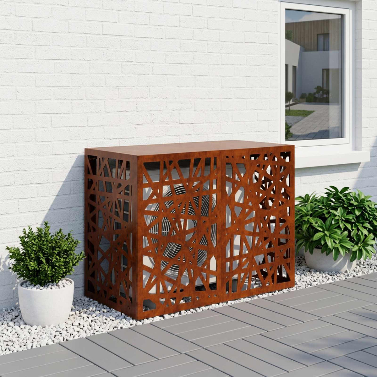 vidaXL Täckning för Luftkonditionering Rostig 100 x 50 x 70 cm