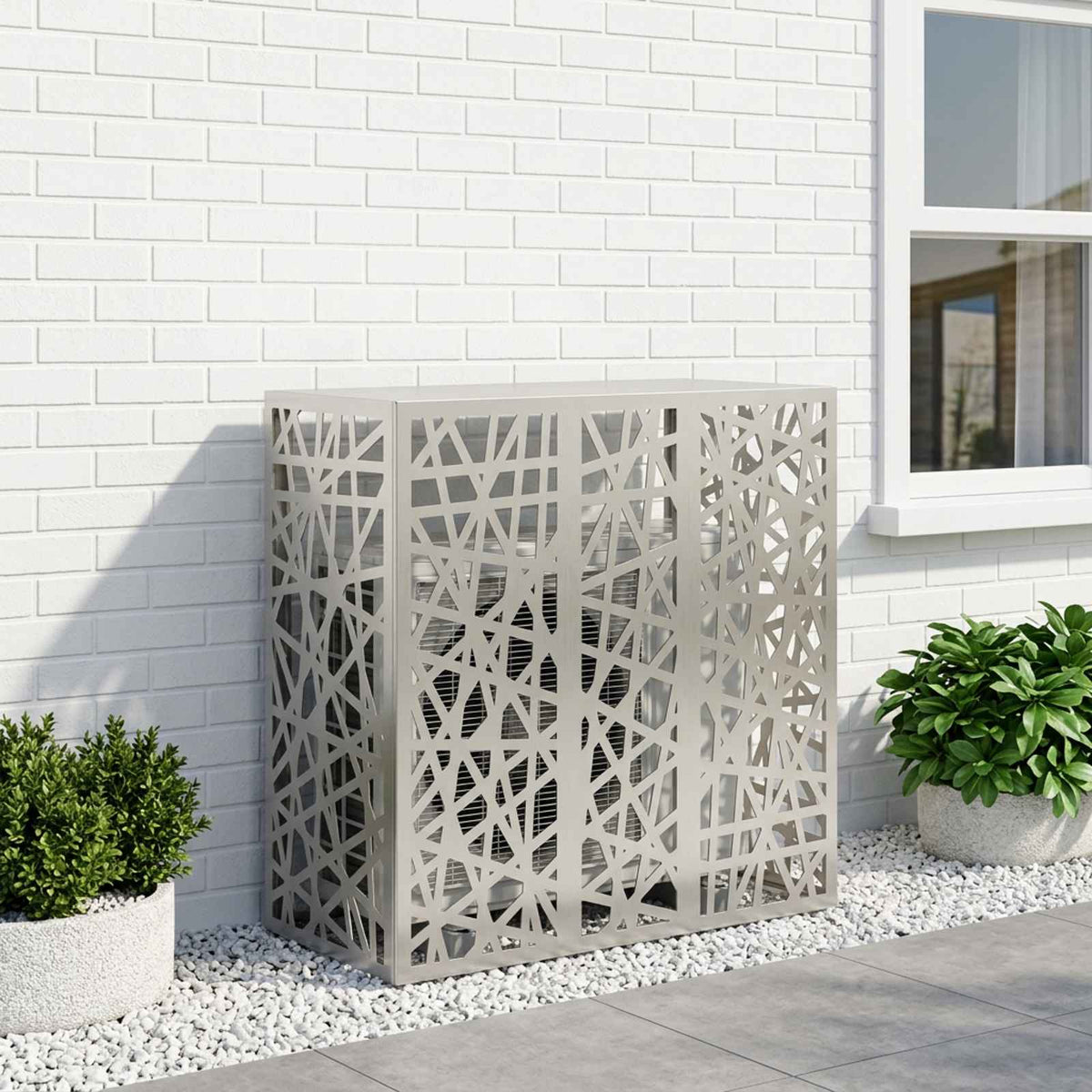 vidaXL Täckning för Luftkonditionering Silver 110 x 50 x 105 cm