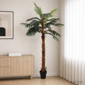 vidaXL Konstgjort Cocuspalm Träd Grön 70 x 20 x 200 cm Tyg och Bambun
