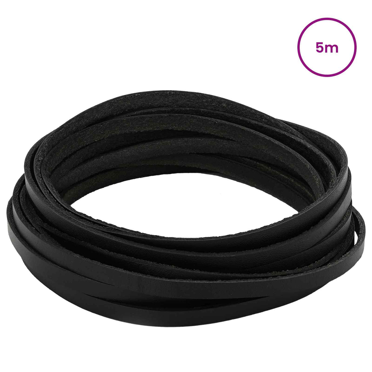 vidaXL Läderrem Svart 500 x 0,5 cm Läder