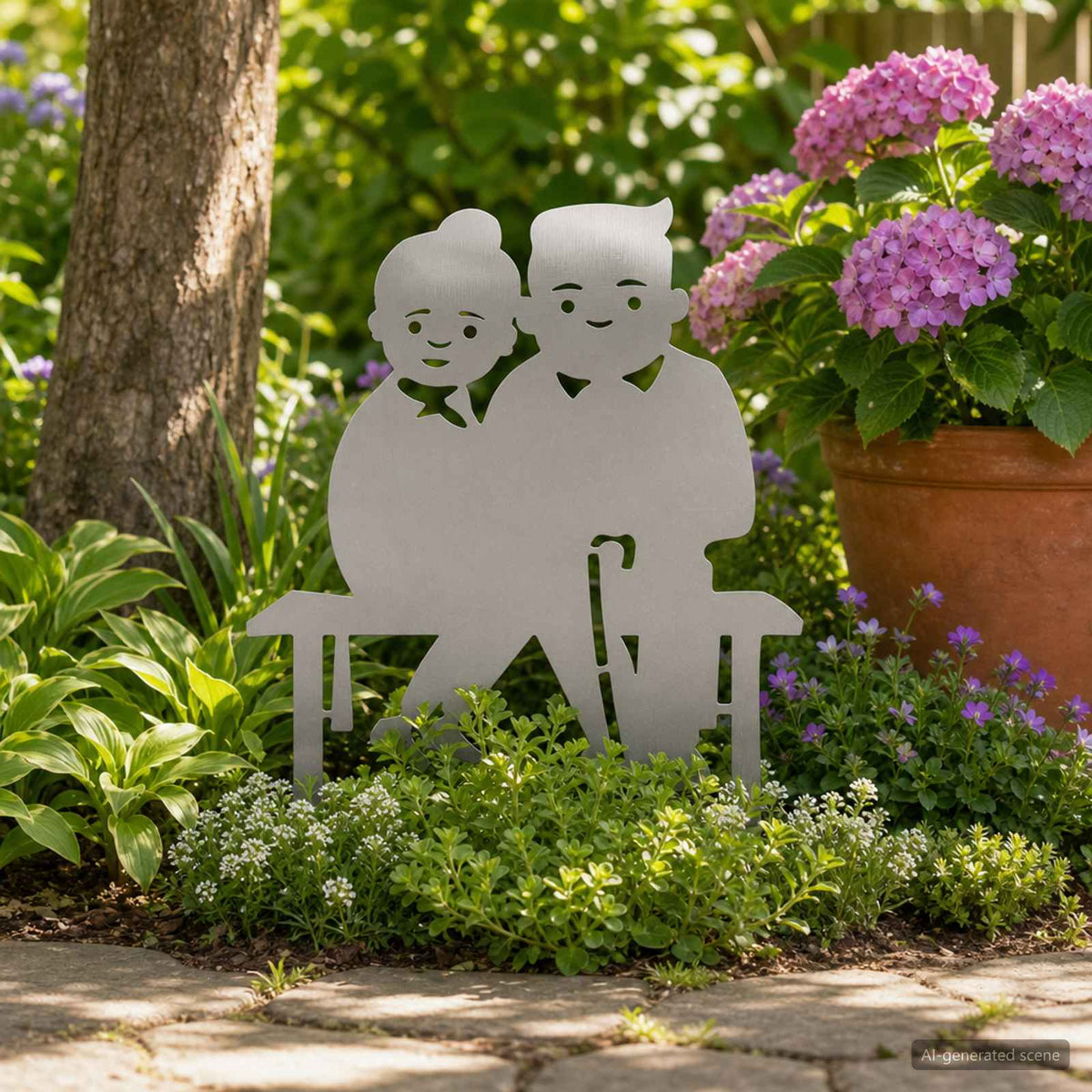 vidaXL Trädgårdspinne 36,5 x 29 cm Rostfritt stål Silver