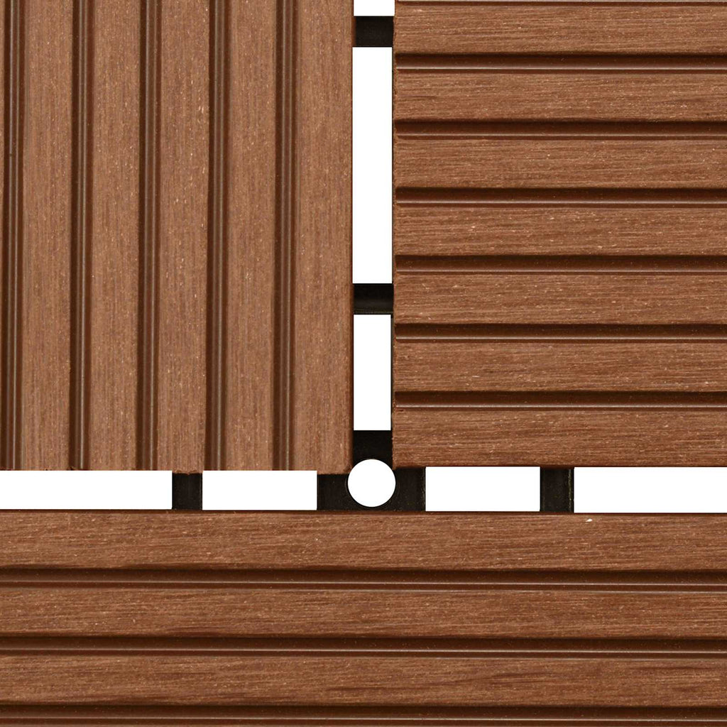 vidaXL Terrassplattor 22 st Brun 30 x 30 cm WPC